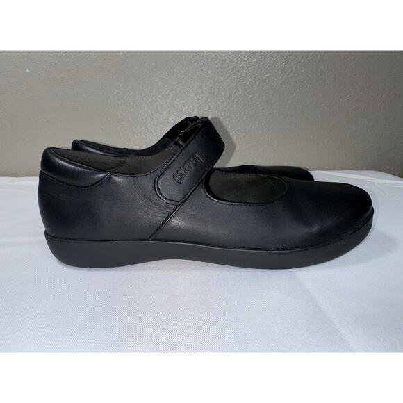 Camper Black Leather Mary Jane Janes Shoes Flat Hook & Loop Size EUR 38 / US 7.5 - Picture 6 of 12